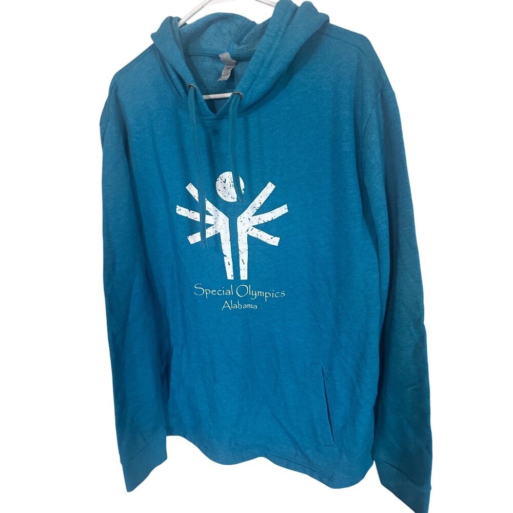 Special Olympics Alabama teal blue hoodie size XL
